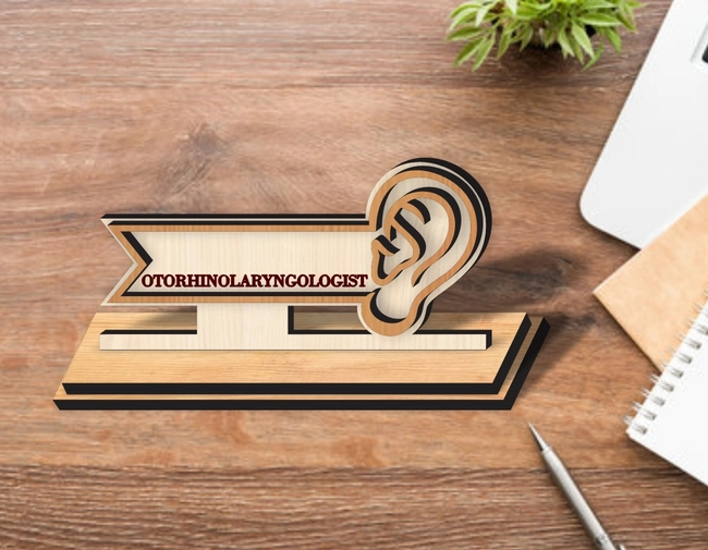 Otorhinolaryngologist Doctors Desk Name Plate L0000361 file cdr and dxf pdf free vector download for laser cut
