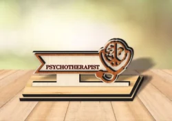 Psychotherapist Doctors Desk Name Plate L0000367 file cdr and dxf pdf free vector download for laser cut