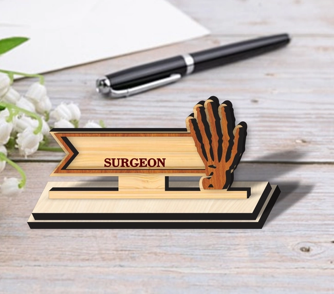 Surgeon Doctors Desk Nameplate L0000349 file cdr and dxf pdf free vector download for laser cut