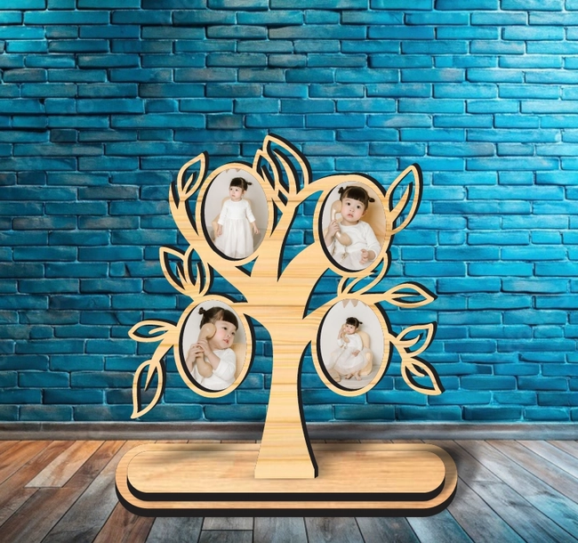 Tree Photo Frame L0000320 file cdr and dxf pdf free vector download for laser cut