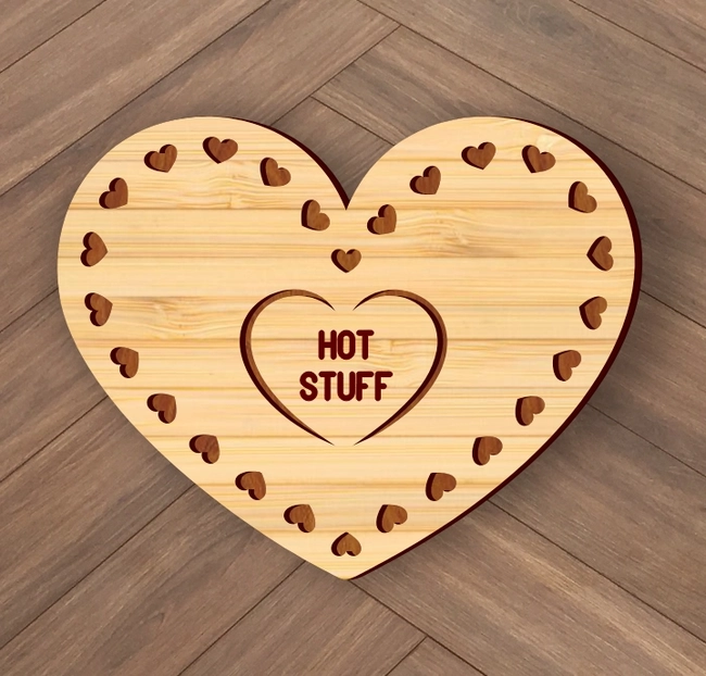 Valentine's Day Heart Coaster L0000390 file cdr and dxf pdf free vector download for laser cut