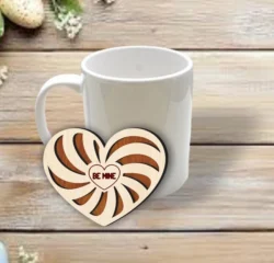 Valentine’s Day Heart Coaster L0000401 file cdr and dxf pdf free vector download for laser cut