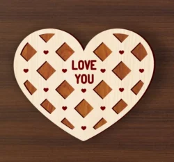 Valentine’s Day Heart Coasters L0000394 file cdr and dxf pdf free vector download for laser cut