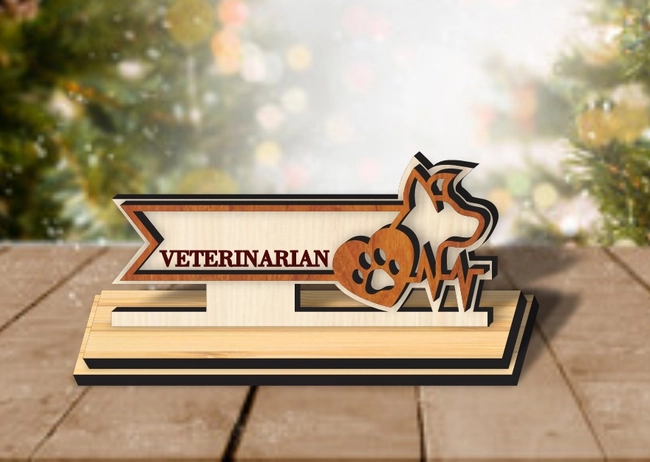Veterinarian Doctors Desk Name Plate L0000376 file cdr and dxf pdf free vector download for laser cut 5 Veterinarian Doctors Desk Name Plate L0000376 file cdr and dxf pdf free vector download for laser cut