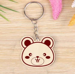 Bear Face Keychain L0000457 file cdr and dxf pdf free vector download for laser cut