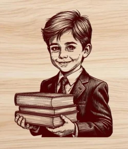 Boy With Book L0000416 file cdr and dxf free vector download for laser engraving machines