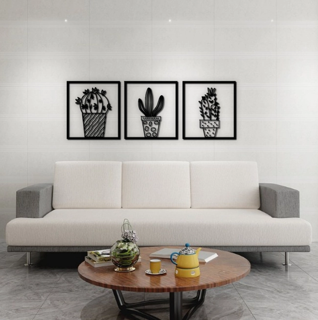 Cactus Wall Decor L0000458 file cdr and dxf free vector download for laser cut plasma