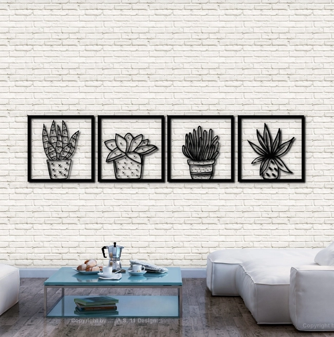 Cactus Wall Decor L0000459 file cdr and dxf free vector download for laser cut plasma