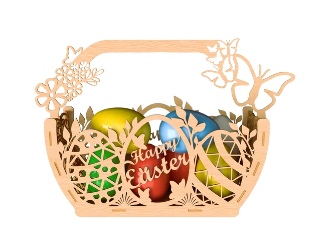 Easter basket E0024843 file cdr and dxf pdf free vector download for laser cut 5 Easter basket E0024843 file cdr and dxf pdf free vector download for laser cut