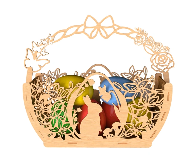 Easter basket E0024844 file cdr and dxf pdf free vector download for laser cut