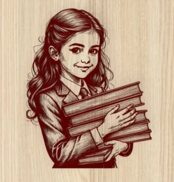 Girl With Book L0000413 file cdr and dxf free vector download for laser engraving machines