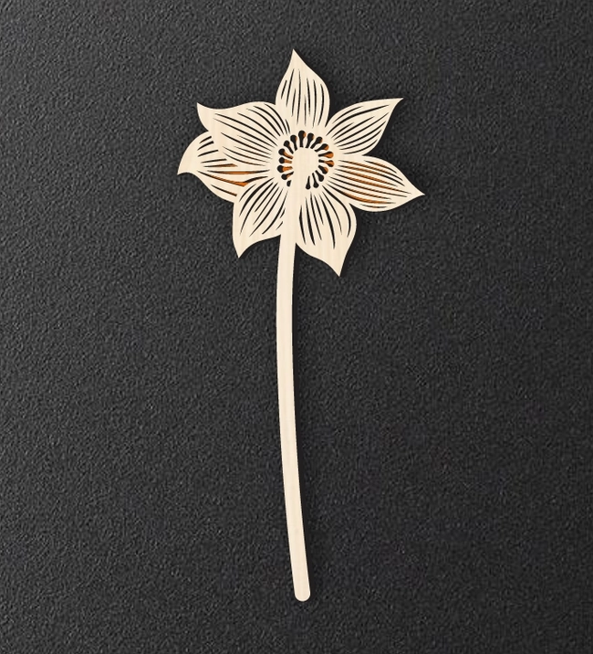 March Birth Daffodil L0000426 file cdr and dxf pdf free vector download for laser cut