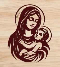Mary And Jesus L0000414 file cdr and dxf free vector download for laser engraving machines