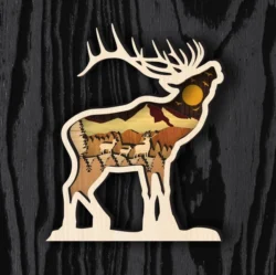 Multilayer Deer L0000450 file cdr and dxf pdf free vector download for laser cut