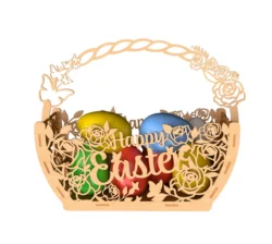 Wooden Easter basket E0024845 file cdr and dxf pdf free vector download for laser cut