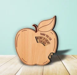 Apple Thank You Teacher L0000553 file cdr and dxf pdf free vector download for laser cut