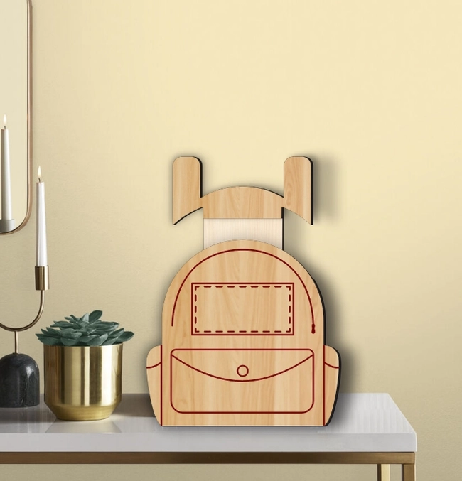 backpack teacher gift card holder l0000670 file cdr and dxf pdf free vector download for laser cut