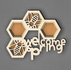 Bee Hive Door Hanger L0000598 file cdr and dxf pdf free vector download for laser cut