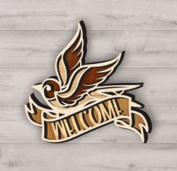 Bird Door Hanger L0000586 file cdr and dxf pdf free vector download for laser cut