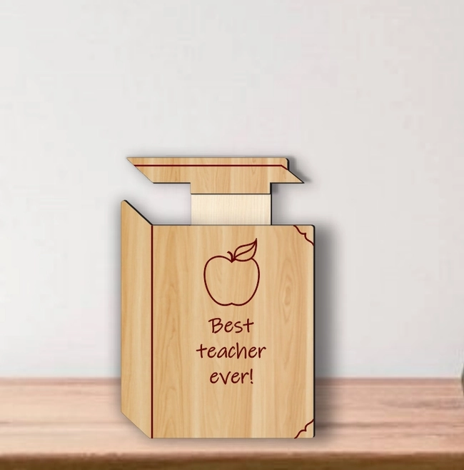 book teacher gift card holder l0000651 file cdr and dxf pdf free vector download for laser cut