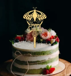 Butterfly Happy Birthday Topper L0000579 file cdr and dxf pdf free vector download for laser cut