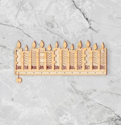 Candle Family Birthday Calendar L0000601 file cdr and dxf pdf free vector download for laser cut