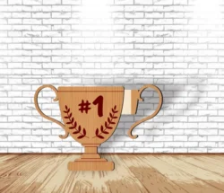 Championship Cup Gift Card Holder L0000530 file cdr and dxf pdf free vector download for laser cut