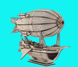 Dirigible Steampunk E0024892 file cdr and dxf free vector download for laser cut