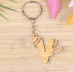 Easter Letter V Keychain L0000465 file cdr and dxf pdf free vector download for laser cut