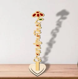 Flower With Word grandmother L0000522 file cdr and dxf pdf free vector download for laser cut