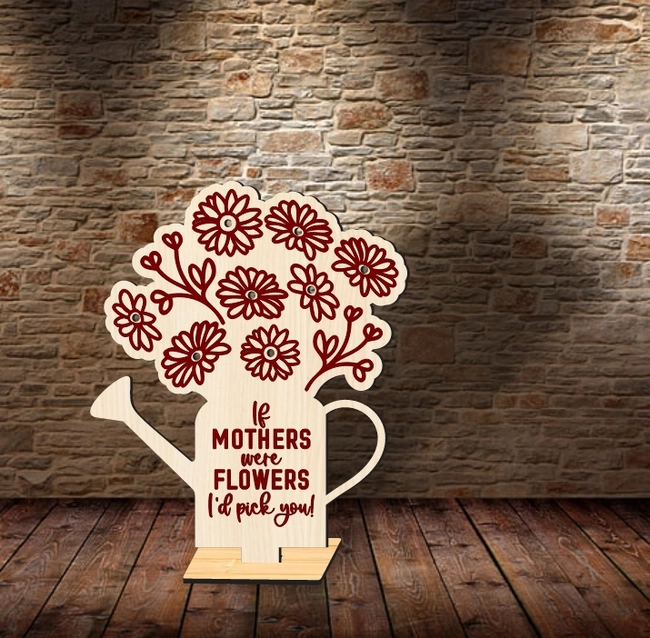 flowers holder mother's day l0000510 file cdr and dxf pdf free vector download for laser cut