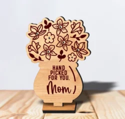 Flowers Holder Mother’s Day L0000511 file cdr and dxf pdf free vector download for laser cut