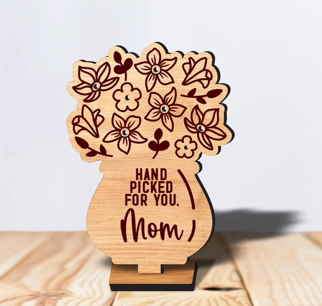 Flowers Holder Mother's Day L0000511 file cdr and dxf pdf free vector download for laser cut 5 flowers holder mother's day l0000511 file cdr and dxf pdf free vector download for laser cut