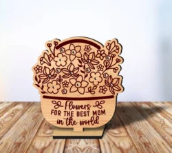 Flowers Holder Mother’s Day L0000516 file cdr and dxf pdf free vector download for laser cut