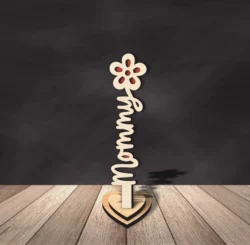 Flowers With Word Mommy L0000514 file cdr and dxf pdf free vector download for laser cut