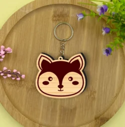 Fox Face Keychain L0000468 file cdr and dxf pdf free vector download for laser cut
