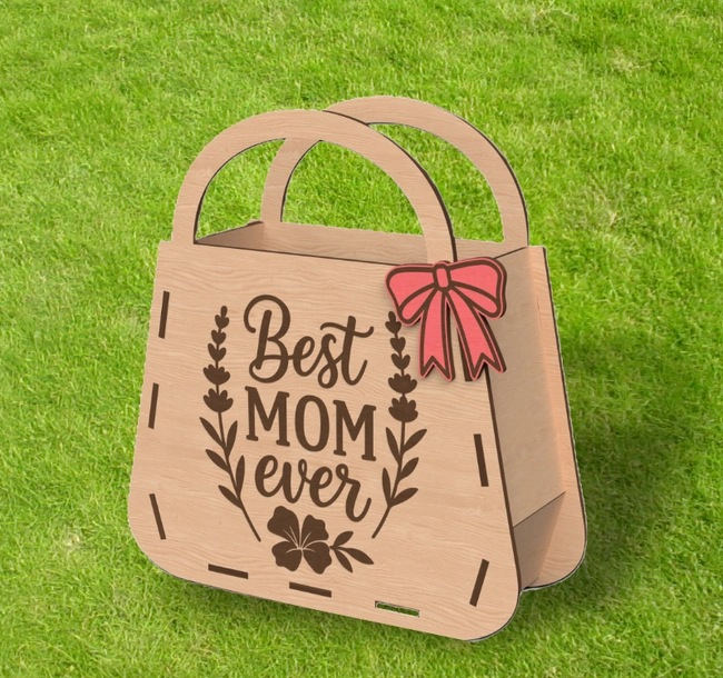 Gift box for mom E0024884 file cdr and dxf free vector download for laser cut 5 Gift box for mom E0024884 file cdr and dxf free vector download for laser cut
