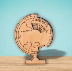 Globe Thank You Teacher L0000554 file cdr and dxf pdf free vector download for laser cut