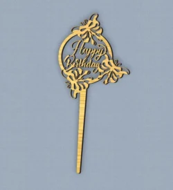 Happy Birthday Topper L0000592 file cdr and dxf pdf free vector download for laser cut