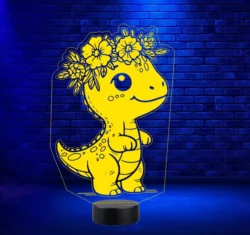 Illusion led lamp Dinosaur E0024880 file cdr and dxf free vector download for laser engraving machines