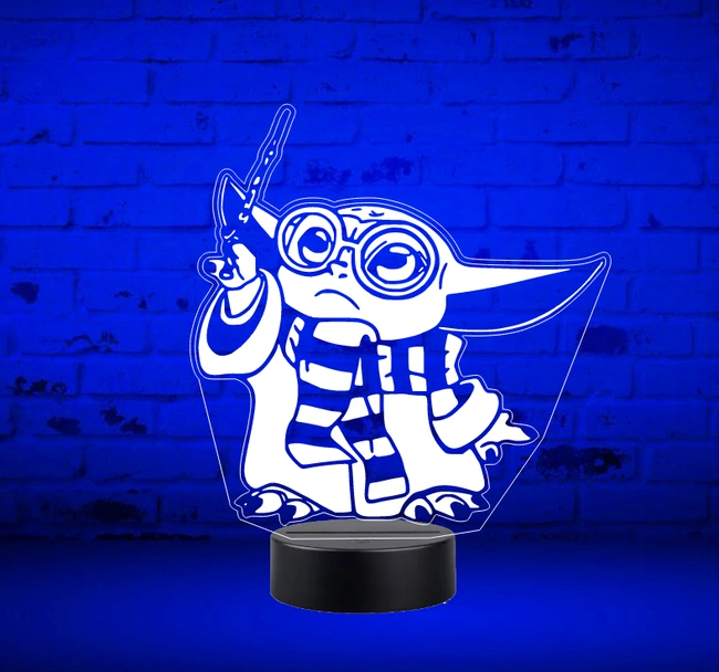 illusion led lamp yoda e0024881 file cdr and dxf free vector download for laser engraving machines