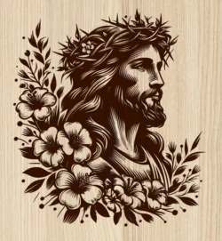 Jesus And Flower L0000680 file cdr and dxf free vector download for laser engraving machines