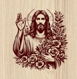 Jesus And Flower L0000681 file cdr and dxf free vector download for laser engraving machines