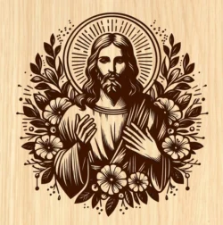 Jesus And Flower L0000686 file cdr and dxf pdf free vector download for laser cut