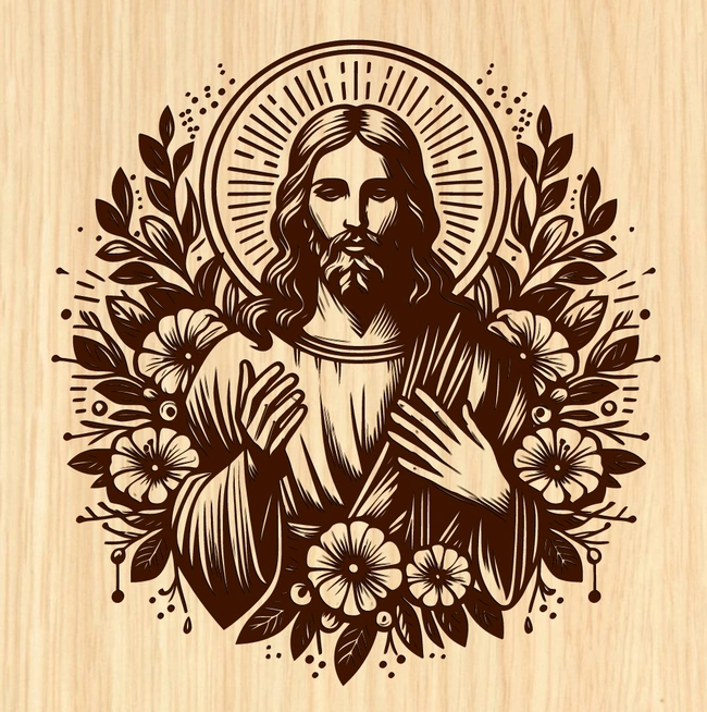 jesus and flower l0000686 file cdr and dxf pdf free vector download for laser cut