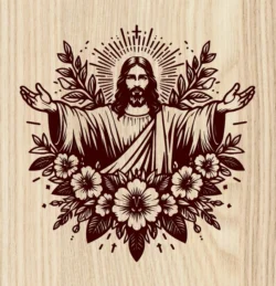Jesus And Flower L0000687 file cdr and dxf pdf free vector download for laser cut