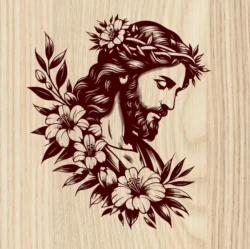 Jesus And Flower L0000700 file cdr and dxf free vector download for laser engraving machines