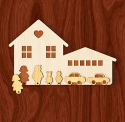 Key Holder L0000524 file cdr and dxf pdf free vector download for laser cut