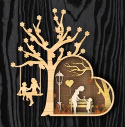 Mother and Son L0000710 file cdr and dxf pdf free vector download for laser cut