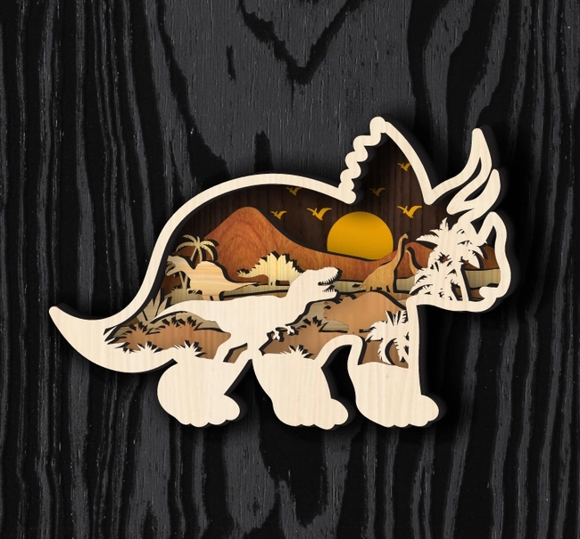 multilayer dinosaur l0000610 file cdr and dxf pdf free vector download for laser cut